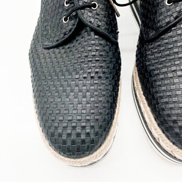 Pons Quintana Black Leather Lace Up Espadrilles, Sz EU 36 - Picture 4 of 15